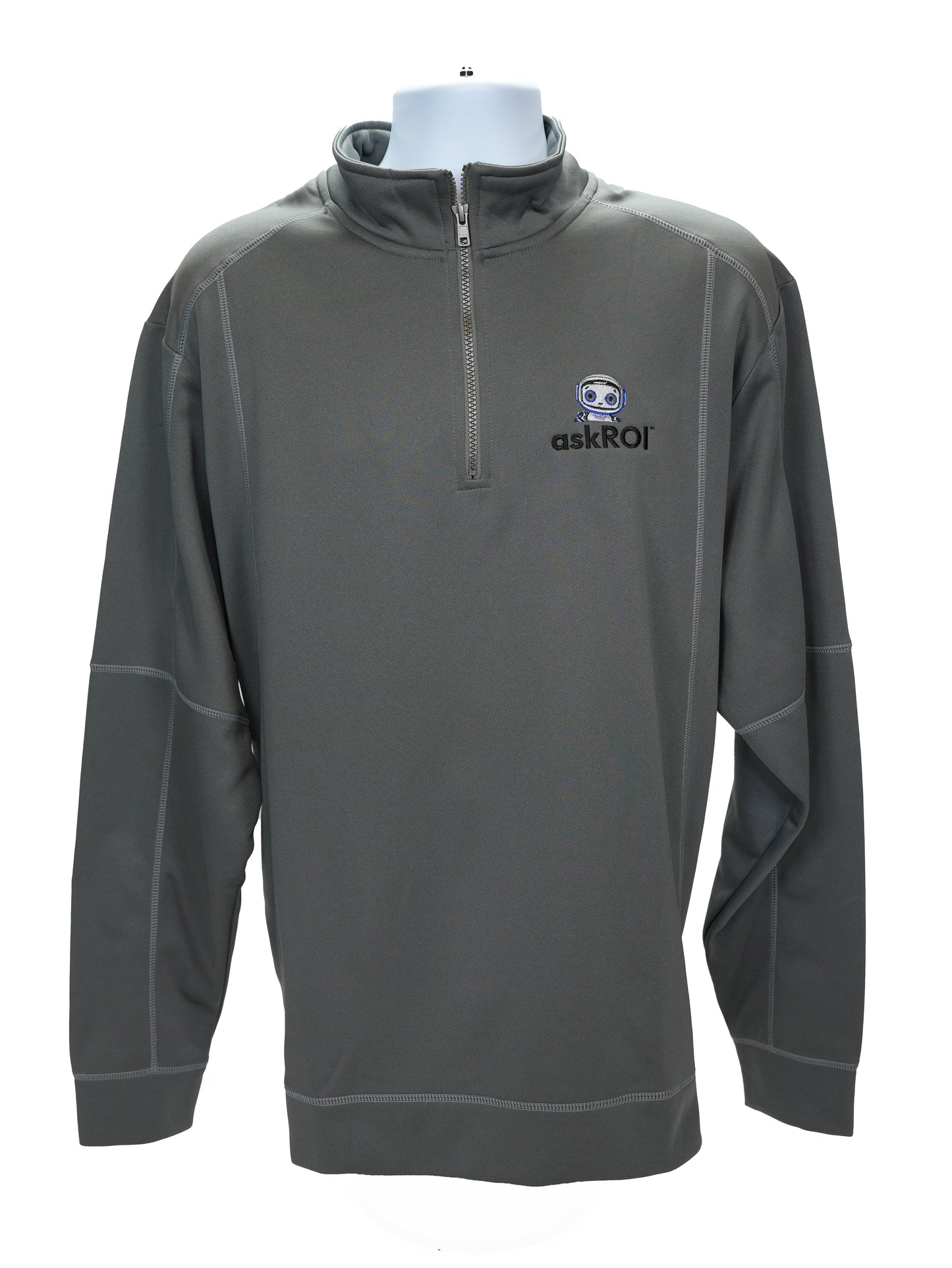 askROI Men’s Performance Quarter Zip Pullover - Titan Gray