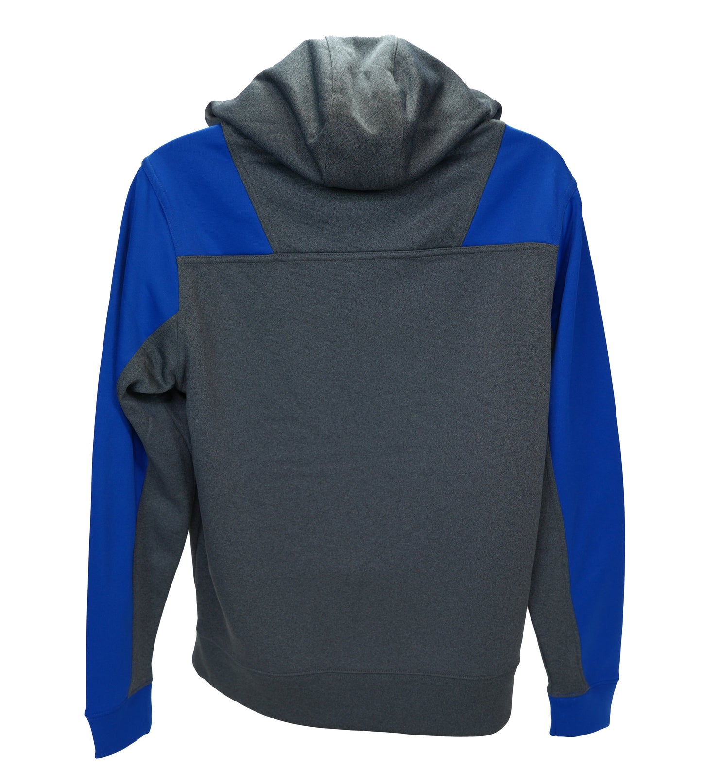 askROI Men’s 1/4-Zip Colorblock Hooded Sweatshirt - Gray and Blue