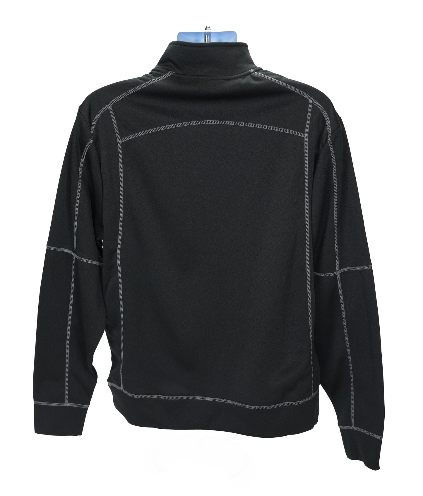 askROI Men’s Performance Quarter Zip Pullover - Black with Gray Seam Accents